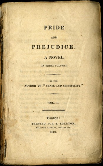 Pride and Prejudice Title Page, First Edition