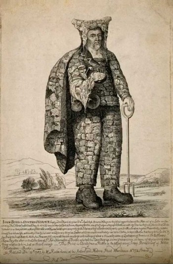 Engraving of John Bigg, the Hermit of Dinton